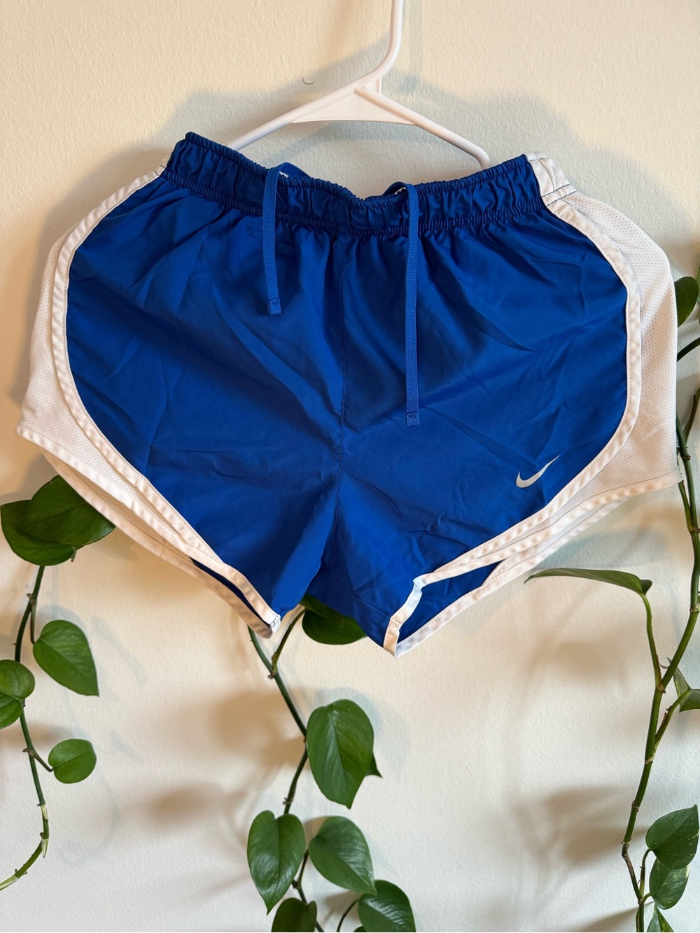 Nike Royal Blue Women's Athletic Shorts with White Trim